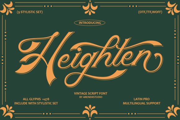 Heighten Font: Elevate Your Handmade Brand with Vintage Script