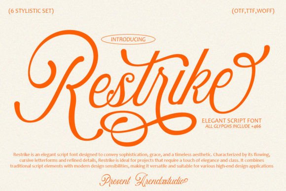 Restrike Script Font for Elegant Handmade Products